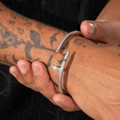 VALORSKI® Iced Nail Bracelet - White Gold