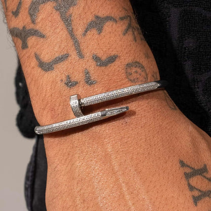 VALORSKI® Iced Nail Bracelet - White Gold