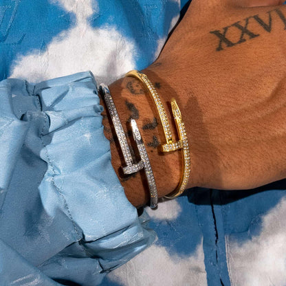 VALORSKI® Iced Nail Bracelet - White Gold